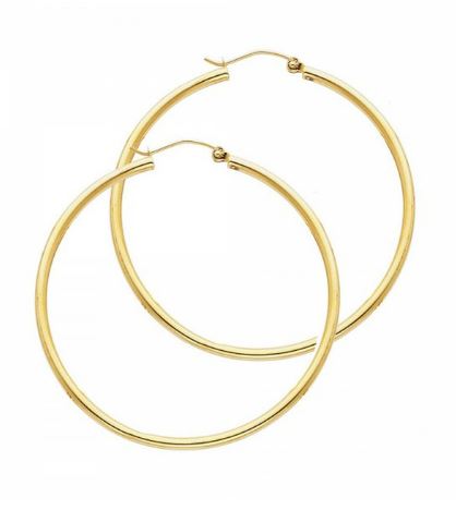 925 Silver Hoops Earrings- TUBE2.5MM (GOLD)
