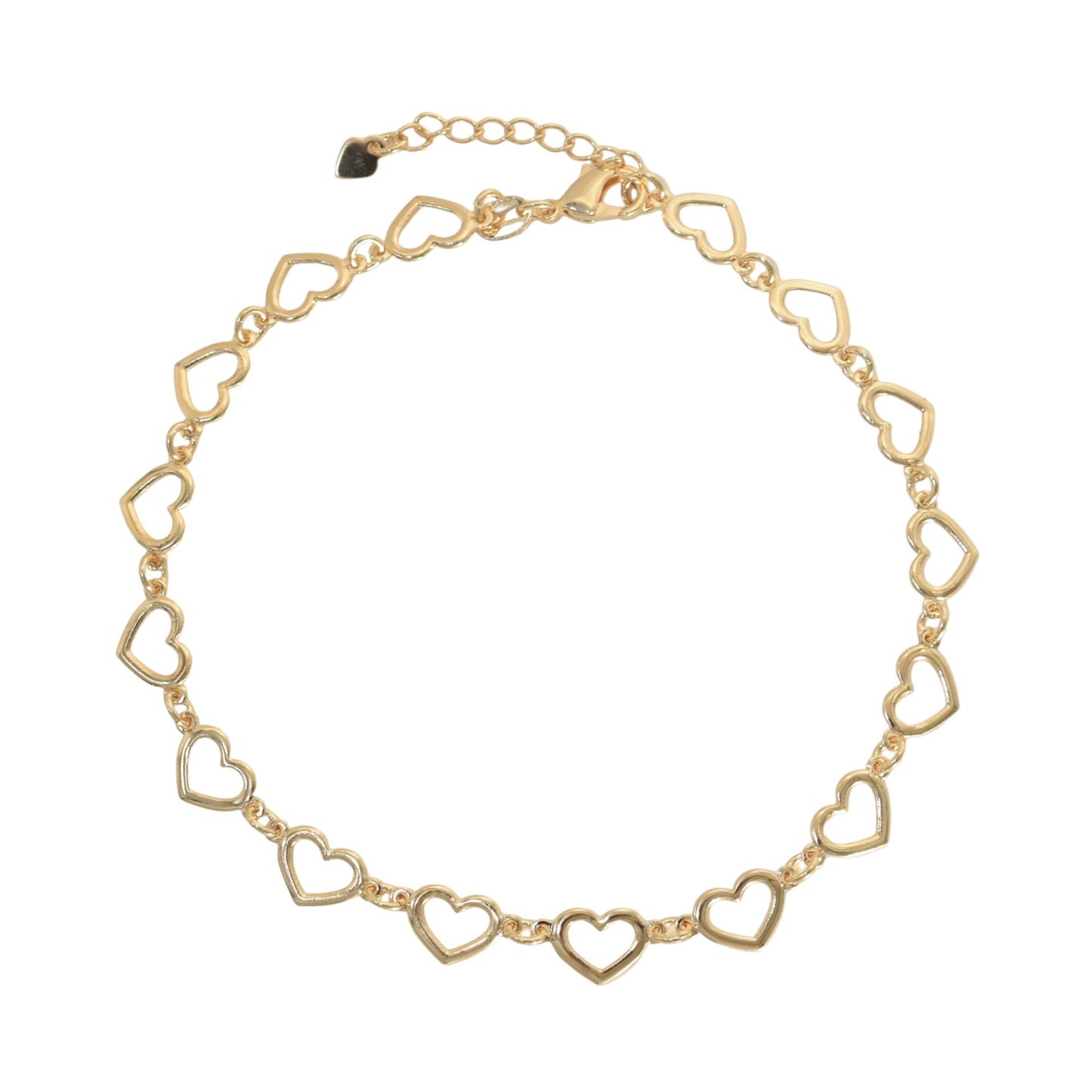 Gold Plated Heart Chain Ladies Anklet- Oro brasileno laminado Tobillera