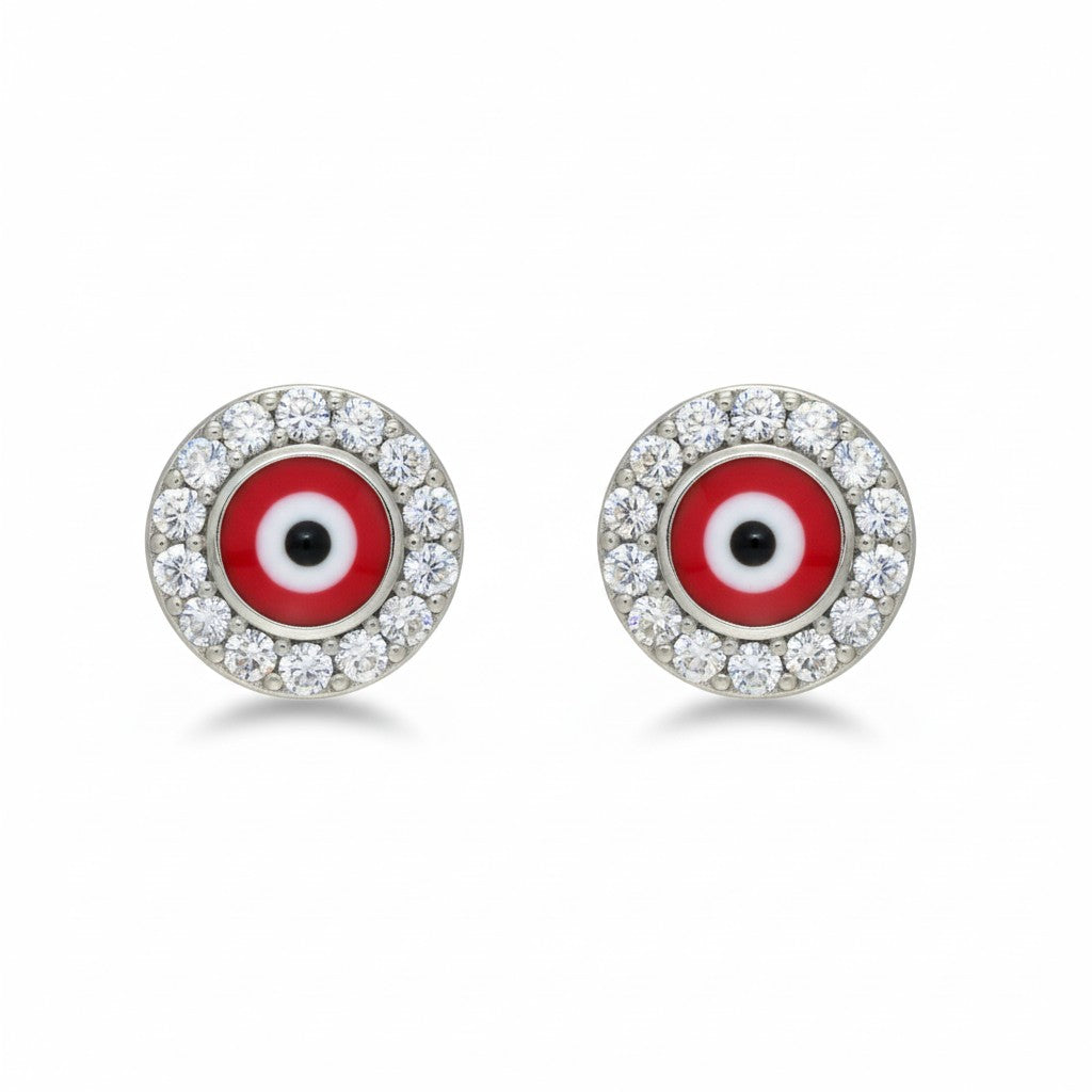 925 Sterling silver Evil Eye stud earrings
