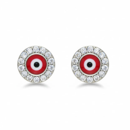 925 Sterling silver Evil Eye stud earrings