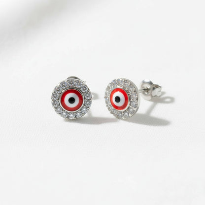 925 Sterling silver Evil Eye stud earrings