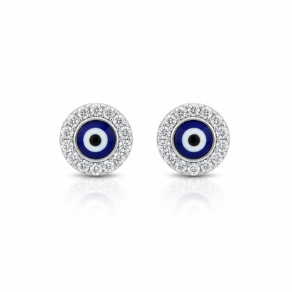 925 Sterling silver Evil Eye stud earrings