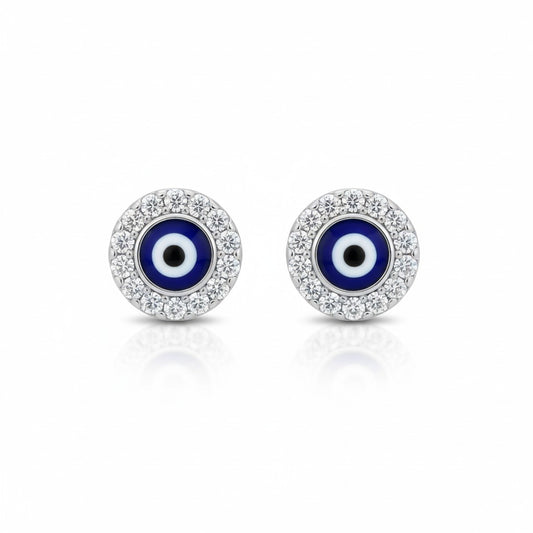 925 Sterling silver Evil Eye stud earrings