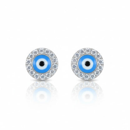 925 Sterling silver Evil Eye stud earrings