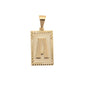 Gold Plated Pendant-Initials Square Diamond Cut