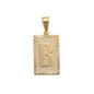 Gold Plated Pendant-Initials Square Diamond Cut