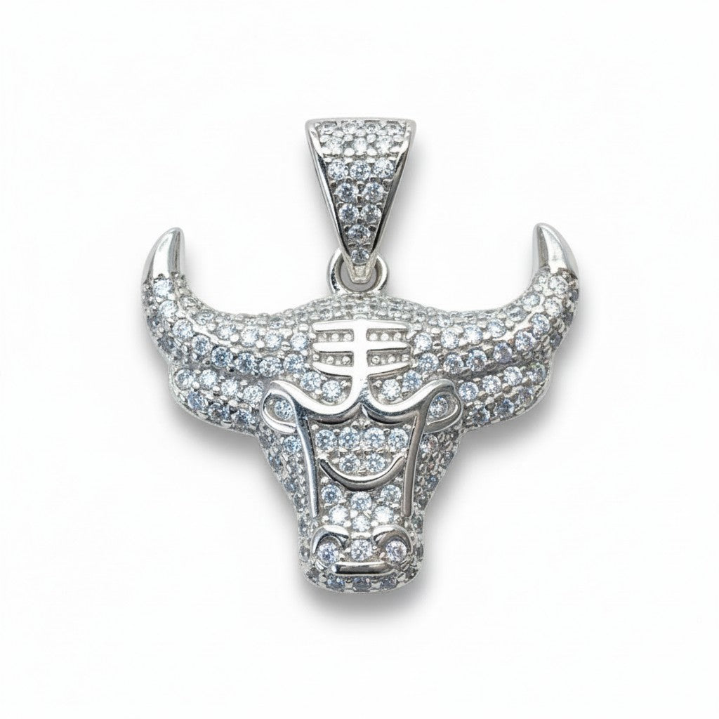 925 Sterling Silver Bull Pendant