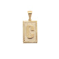 Gold Plated Pendant-Initials Square Diamond Cut