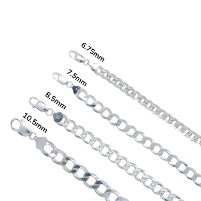 925 Sterling Silver Cuban Chain - 7.5mm