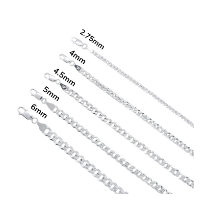 925 Sterling Silver Cuban Chain - 2.75 mm