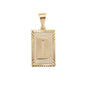 Gold Plated Pendant-Initials Square Diamond Cut