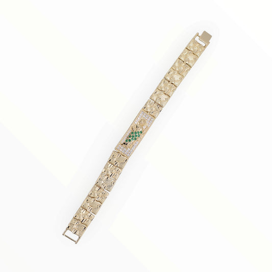 Gold Plated St. Jude Nugget Link ID Bracelet - Oro Laminado