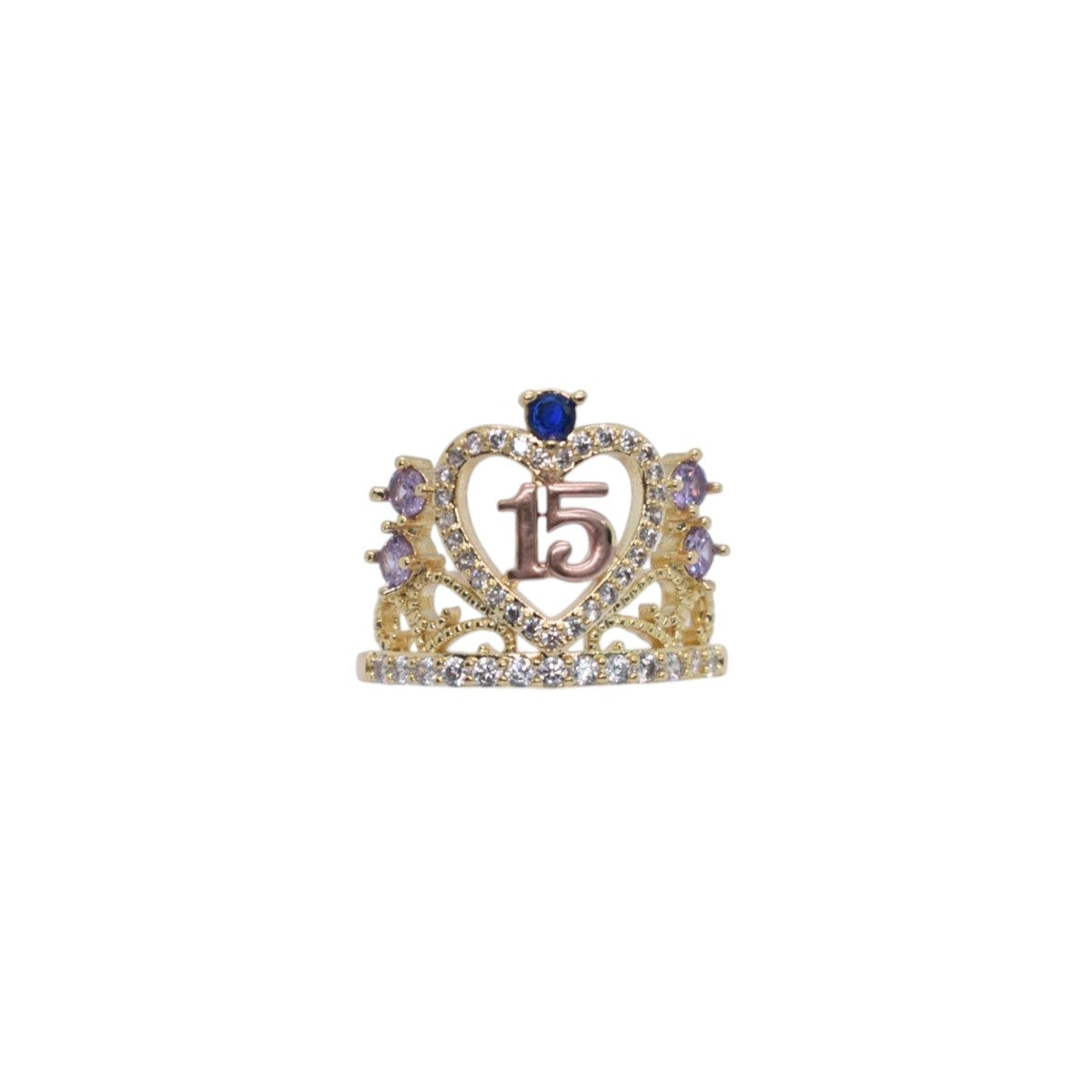 Gold Plated Quinceanera Crown Ring