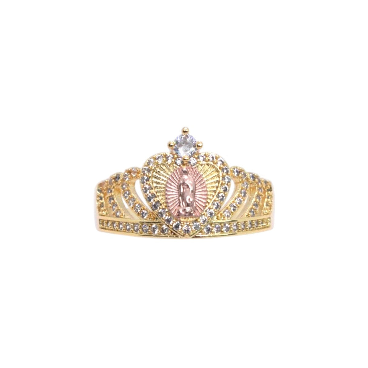 Gold Plated Guadalupe Crown ring
