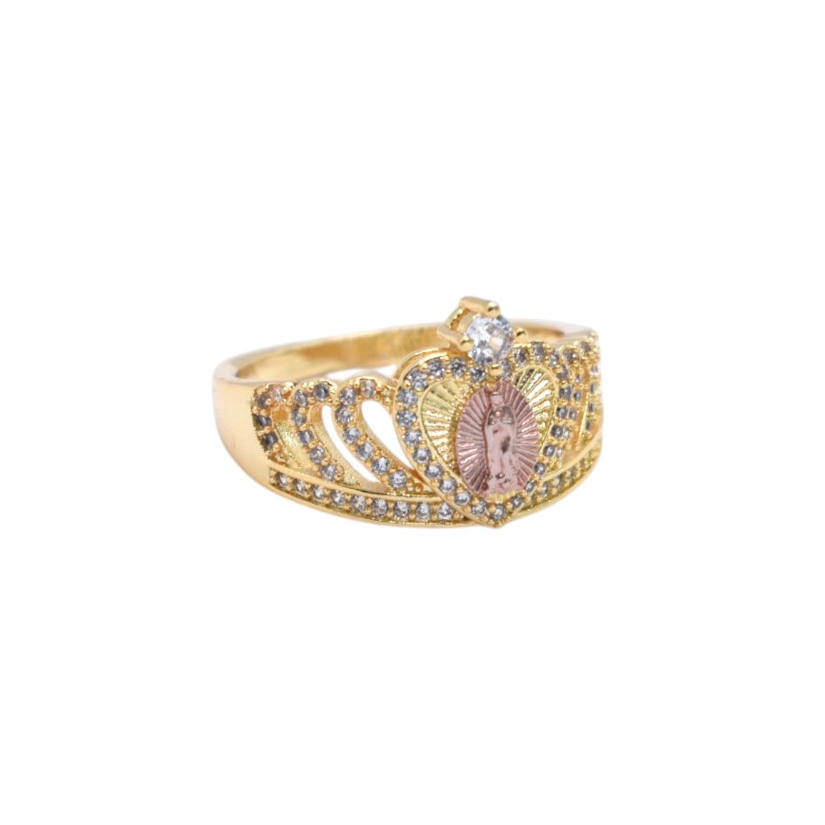 Gold Plated Guadalupe Crown ring