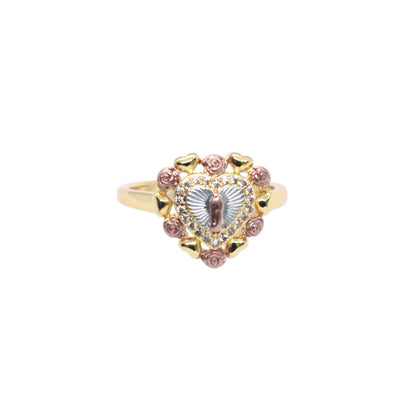 Gold Plated Heart Guadalupe Ring