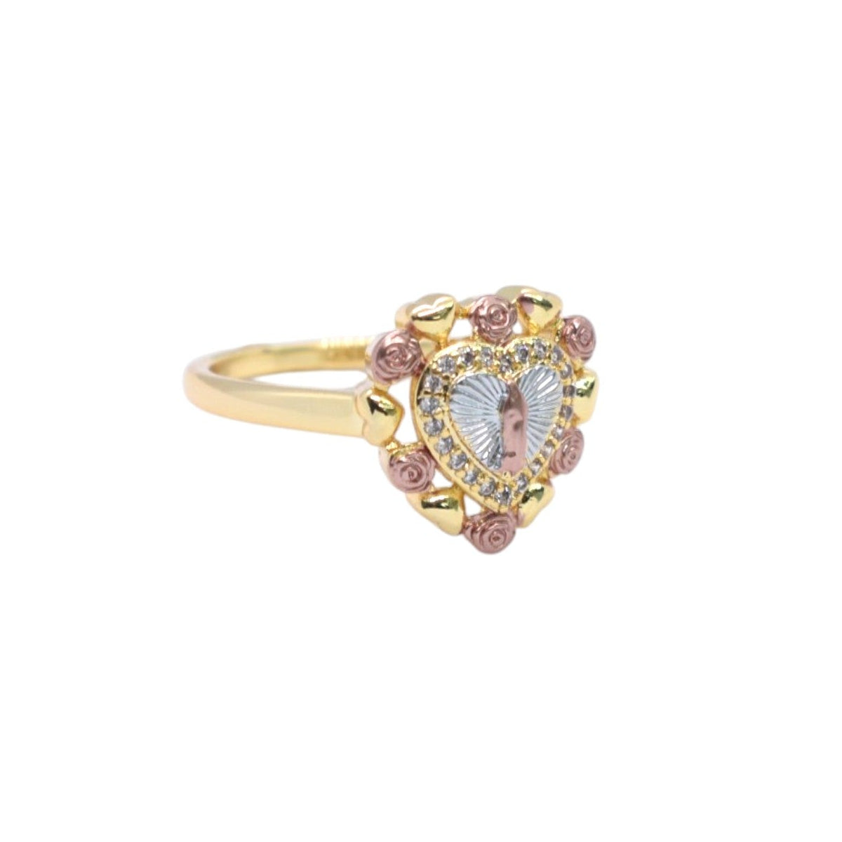 Gold Plated Heart Guadalupe Ring
