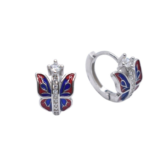925 Butterfly Huggie Earrings