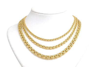Gold Plated Chino Link Chain - Oro Laminado Tejido Chain