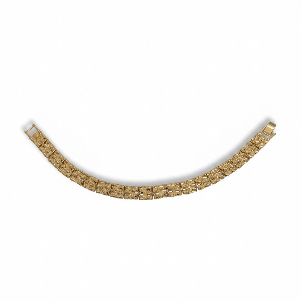 Gold Plated Classic Nugget Link Bracelet - Oro Laminado