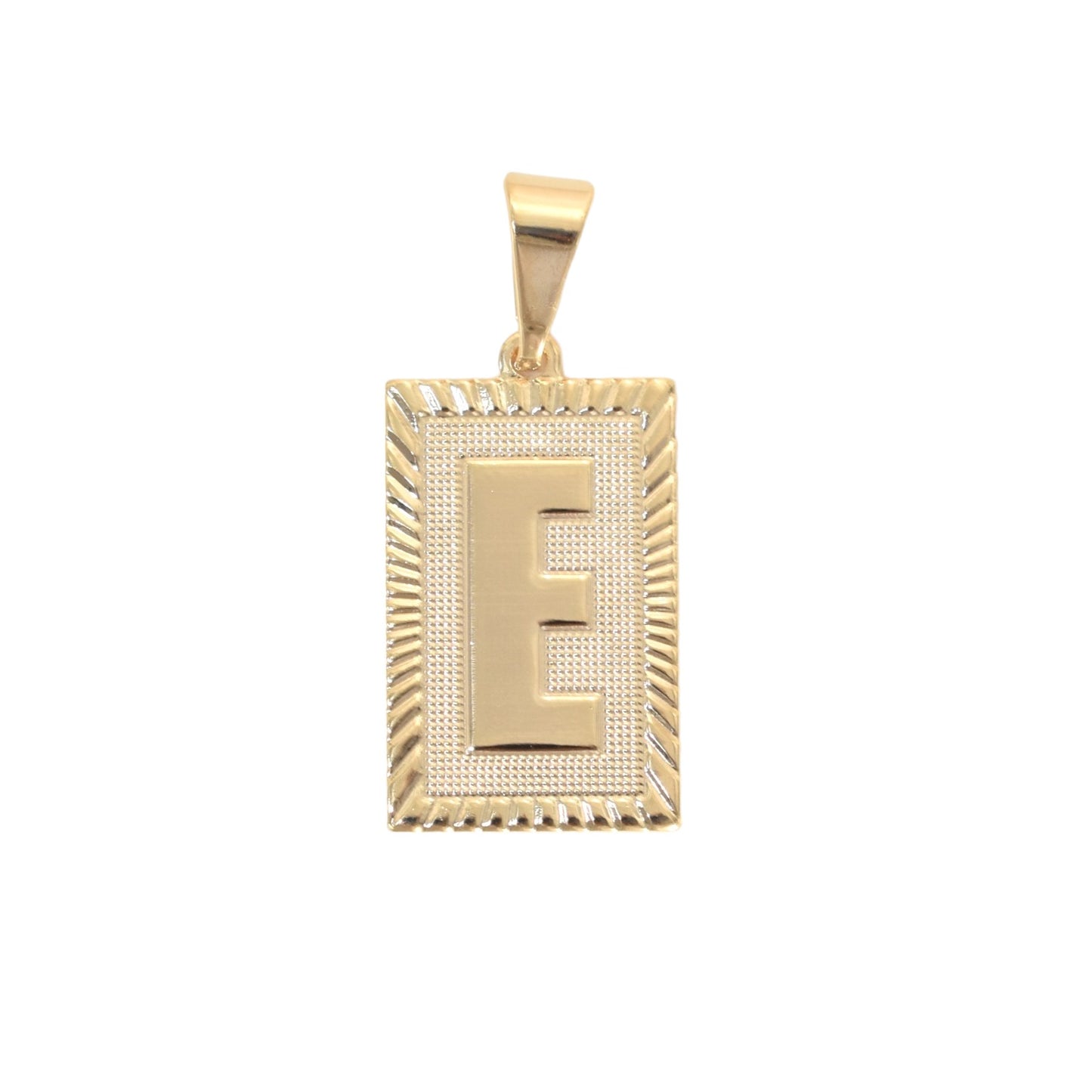 Gold Plated Pendant-Initials Square Diamond Cut