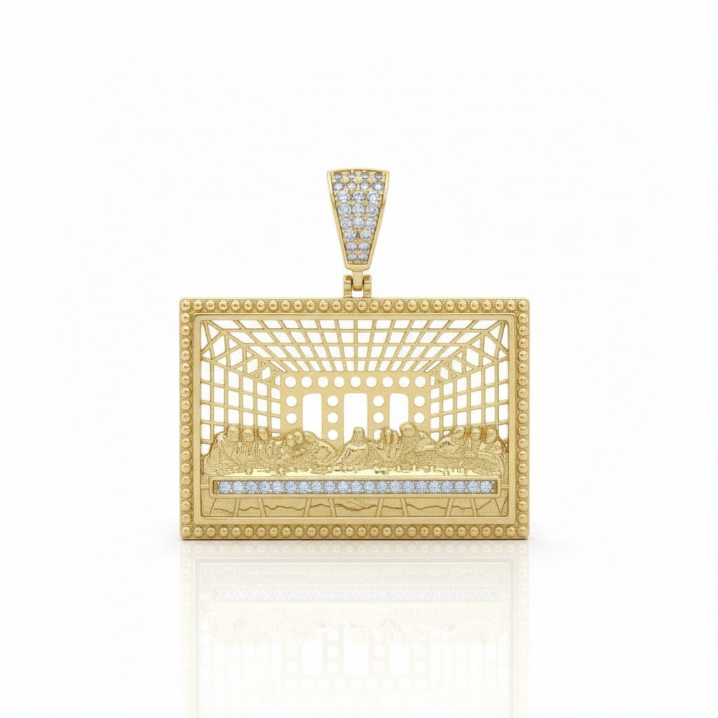Gold Plated Jesus Last Supper Pendant - Amafhha Jewels