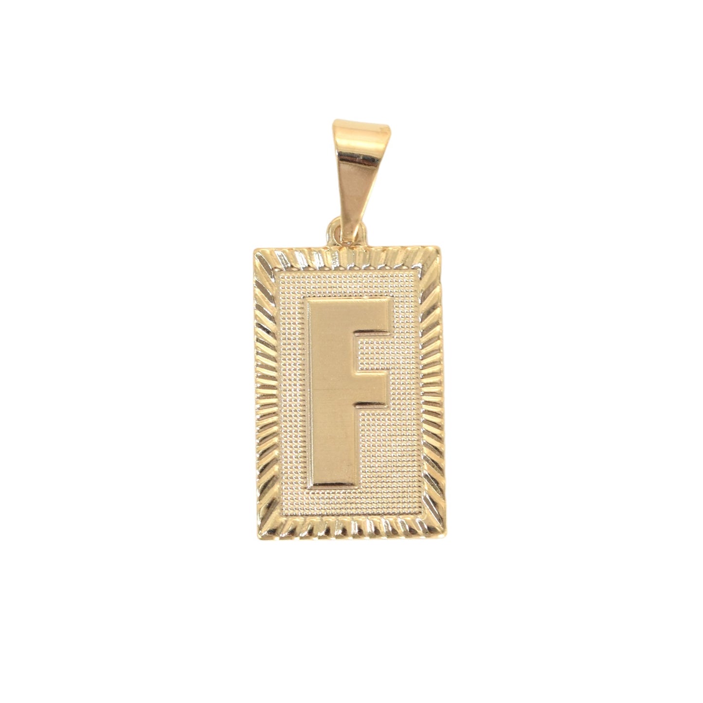 Gold Plated Pendant-Initials Square Diamond Cut