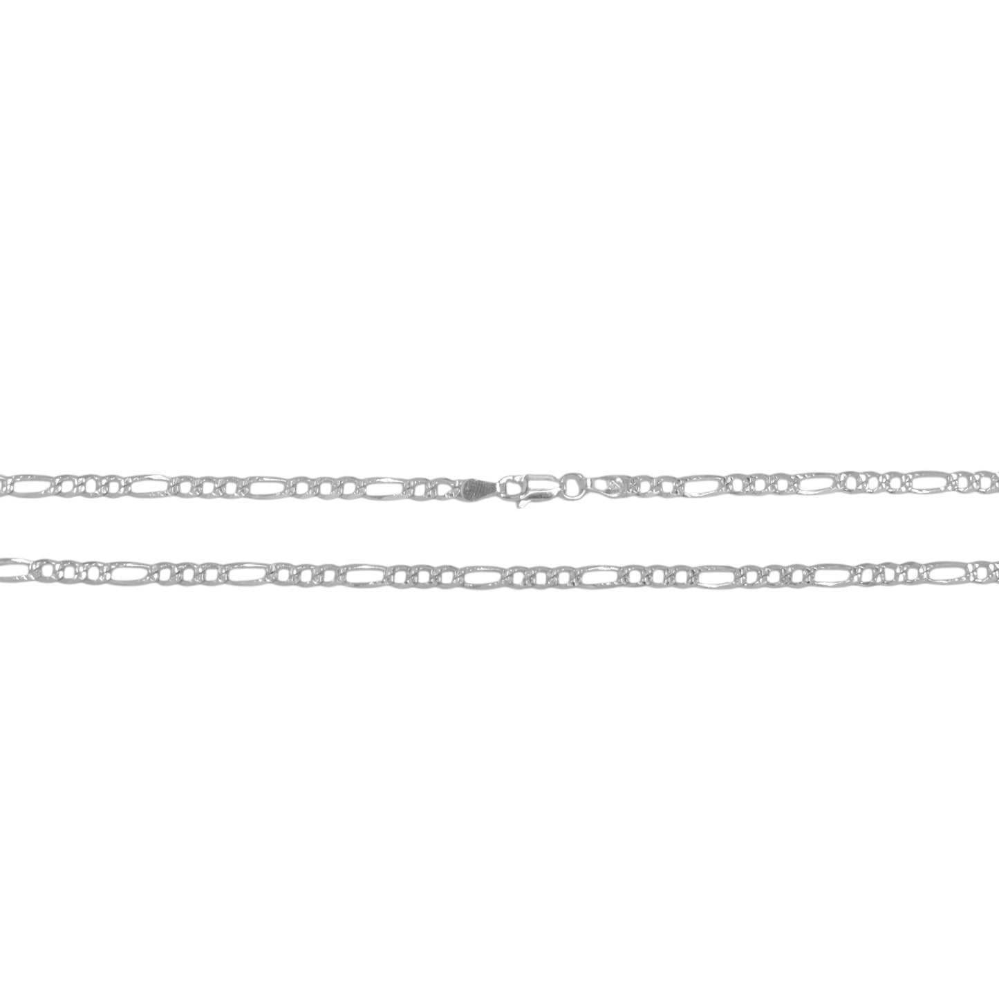 925 Sterling Silver Figaro Chain -  Gauge 100
