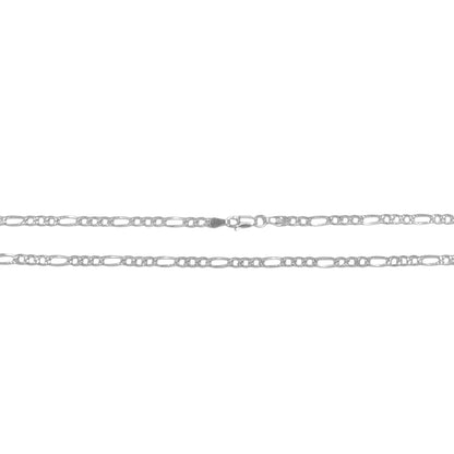 925 Sterling Silver Figaro Chain -  Gauge 100