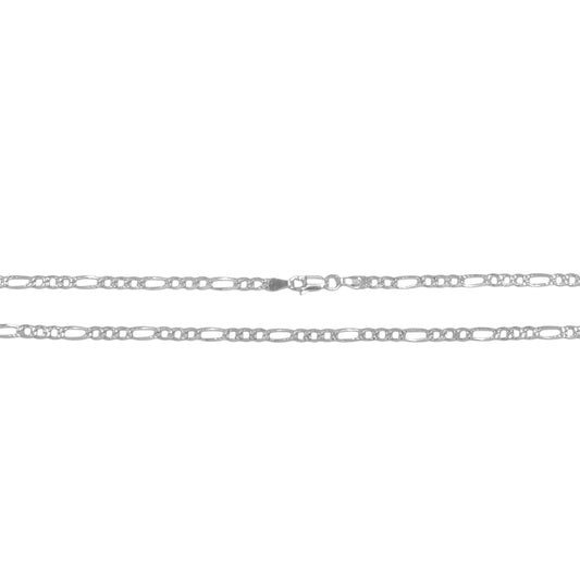 925 Sterling Silver Figaro Chain -  Gauge 100