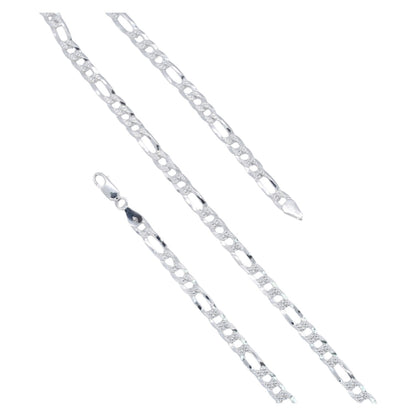 925 Sterling Silver Figaro Chain -  5mm