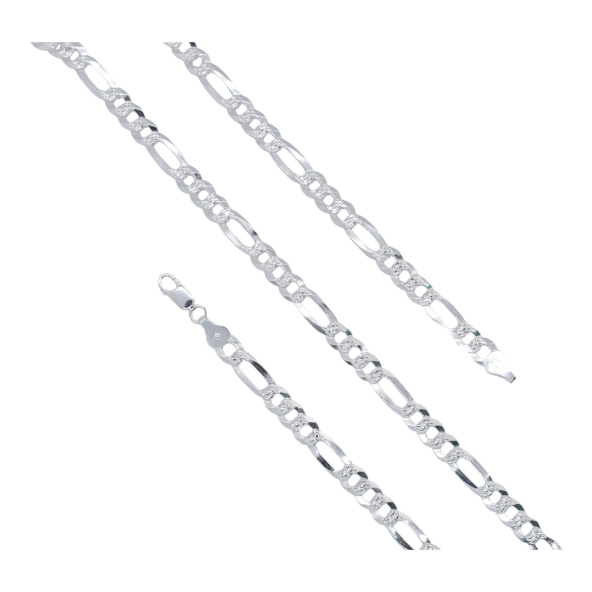 925 Sterling Silver Figaro Chain -  6mm