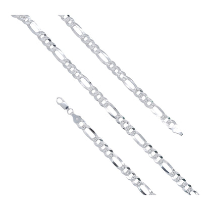 925 Sterling Silver Figaro Chain -  6mm