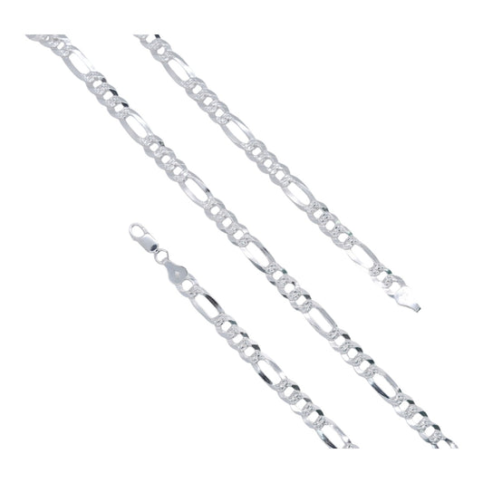 925 Sterling Silver Figaro Chain -  6mm