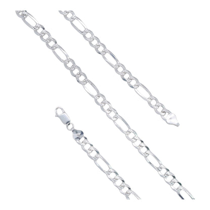 925 Sterling Silver Figaro Chain -  6.5mm