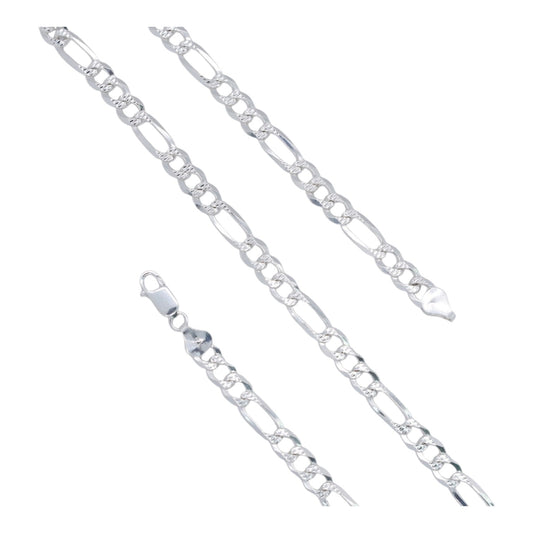 925 Sterling Silver Figaro Chain -  6.5mm