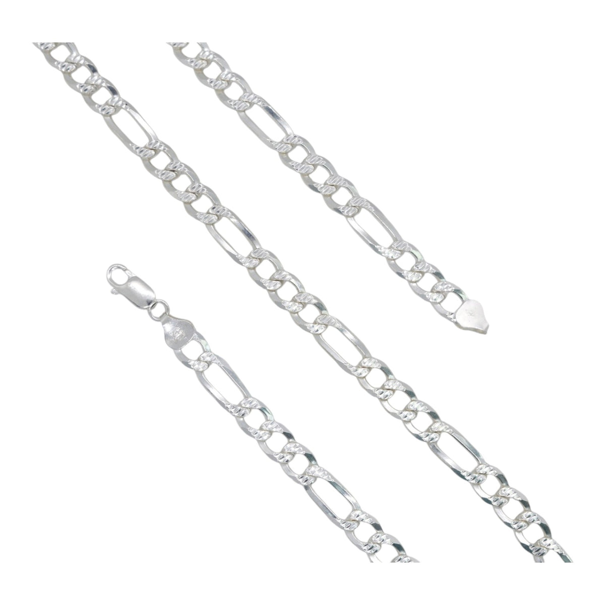 925 Sterling Silver Figaro Chain -  7.5mm