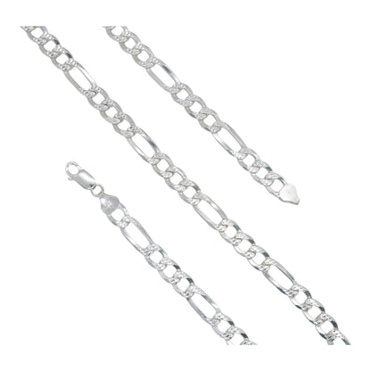 925 Sterling Silver Figaro Chain -  7.5mm