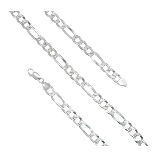 925 Sterling Silver Figaro Chain -  7.5mm