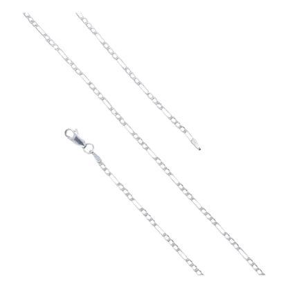 925 Sterling Silver Figaro Chain -  2mm