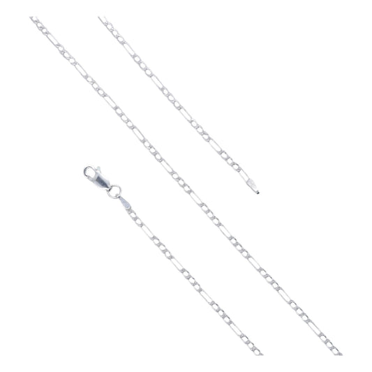 925 Sterling Silver Figaro Chain -  2mm