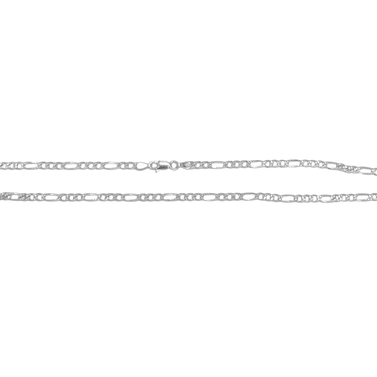 925 Sterling Silver Figaro Chain -  Gauge 80