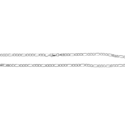 925 Sterling Silver Figaro Chain -  Gauge 80