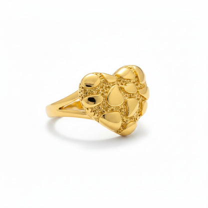 Gold Plated Heart Nugget Ring | Ladies