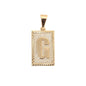 Gold Plated Pendant-Initials Square Diamond Cut