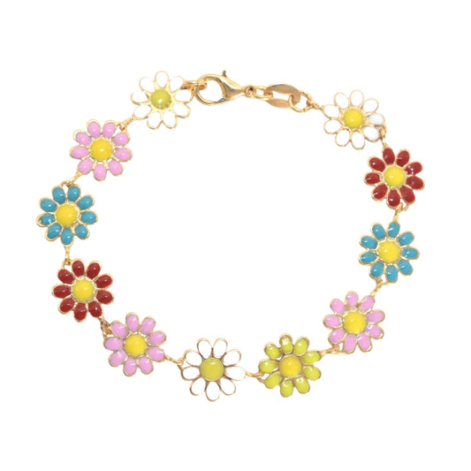 Gold Plated Flower Bracelets for Baby, Oro Laminado Flor Bracelet for baby