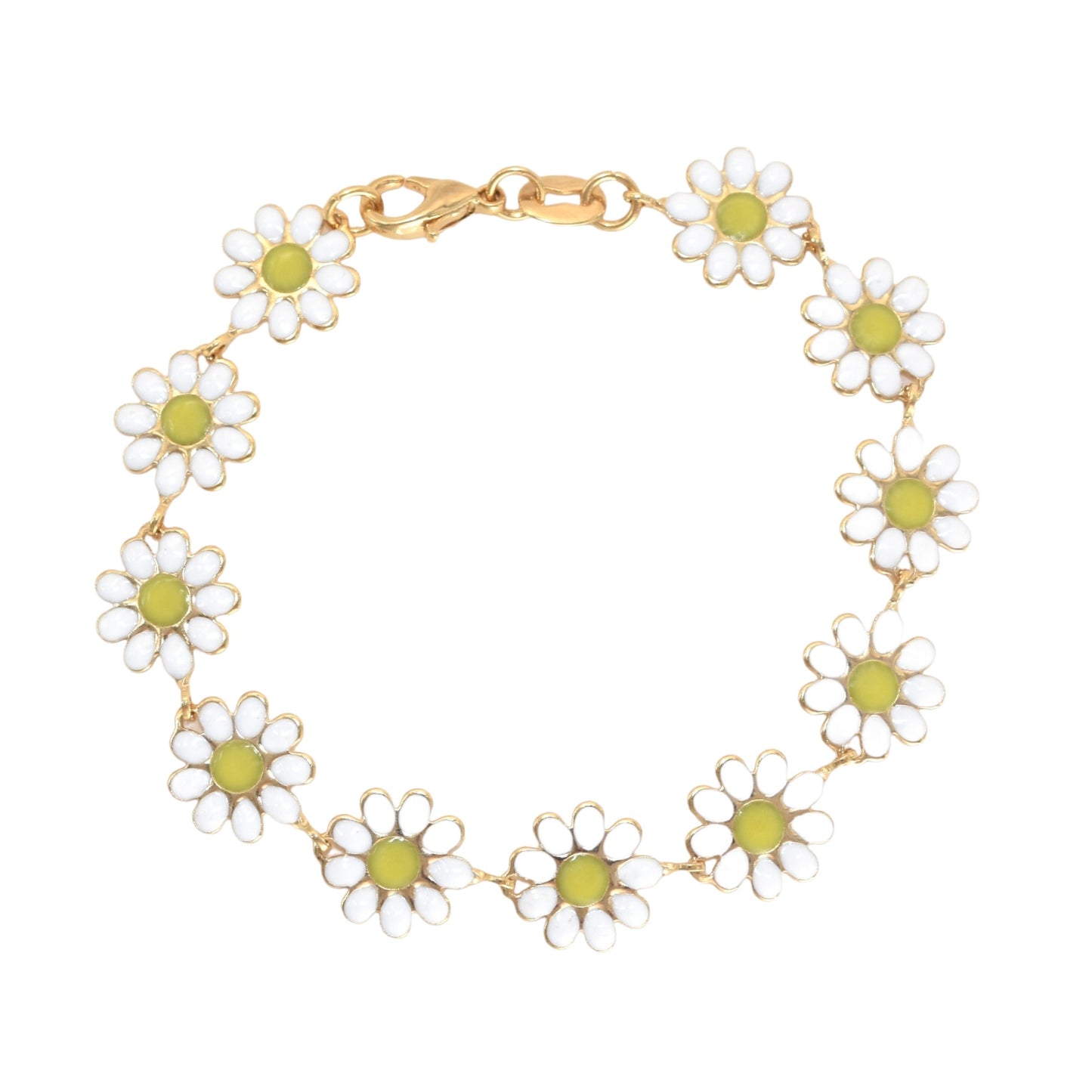 Gold Plated Flower Bracelets for Baby, Oro Laminado Flor Bracelet for baby