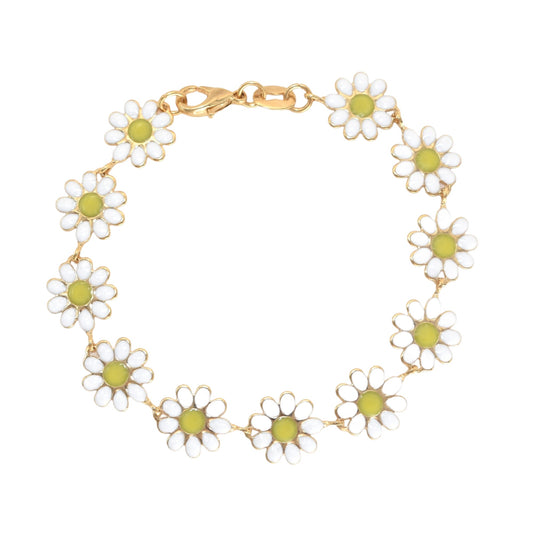 Gold Plated Flower Bracelets for Baby, Oro Laminado Flor Bracelet for baby