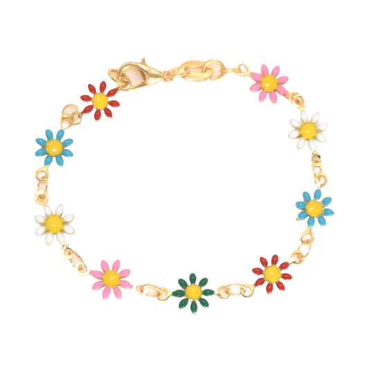 Gold Plated Flower Bracelets for Baby, Oro Laminado Flor Bracelet for baby