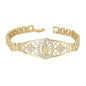 Gold Plated CZ Virgin Mary Religious Bracelets, Oro Laminado Religious Pulsera, Link Bracelet